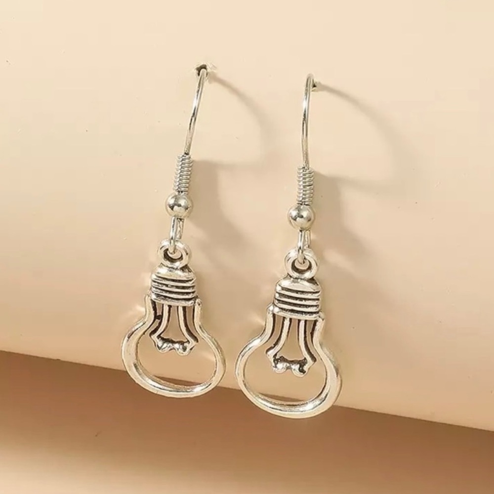 NEW Silver Lightbulb Jewelry Earrings